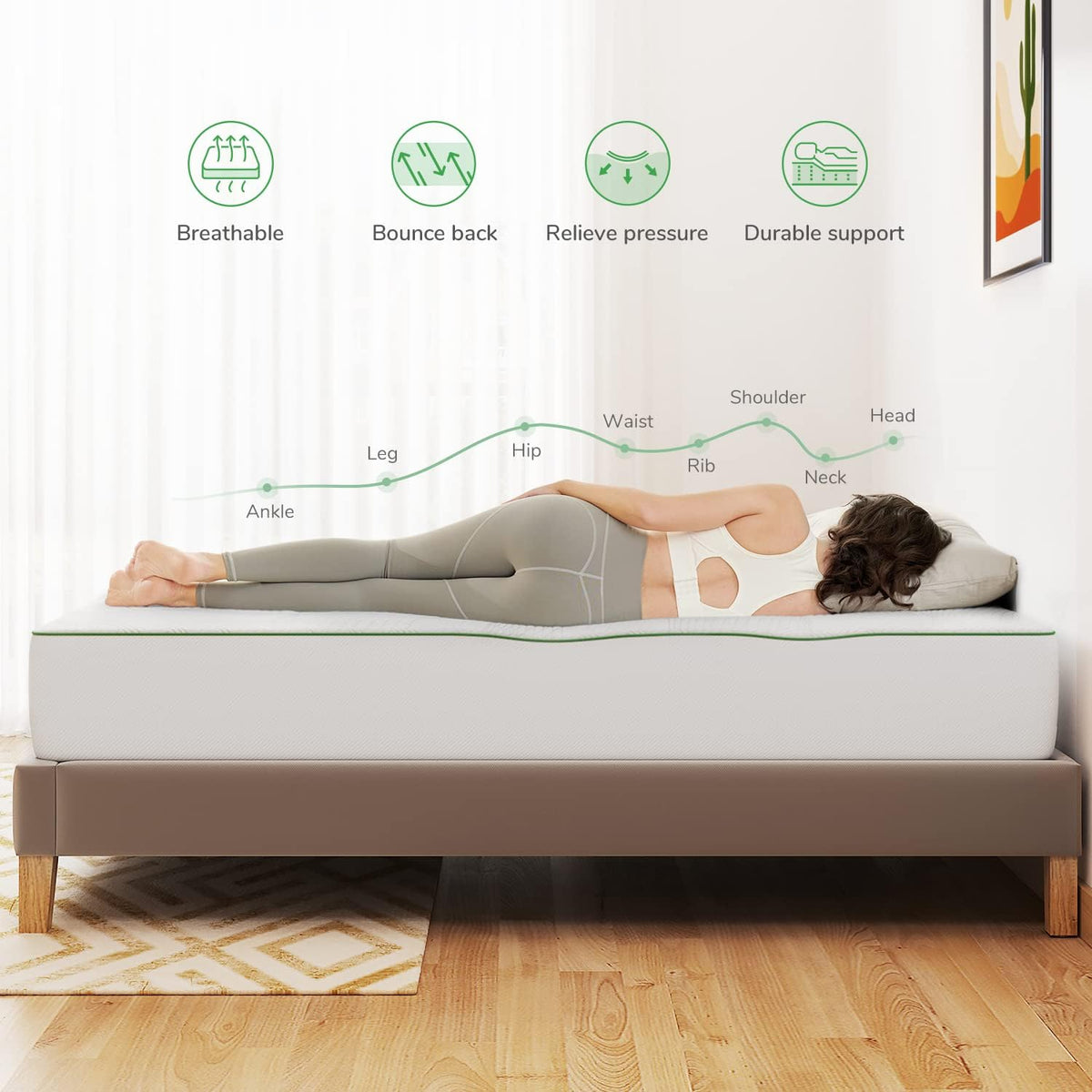 Duérmete Online Lite Viscogel Reversible Memory Foam Mattress +