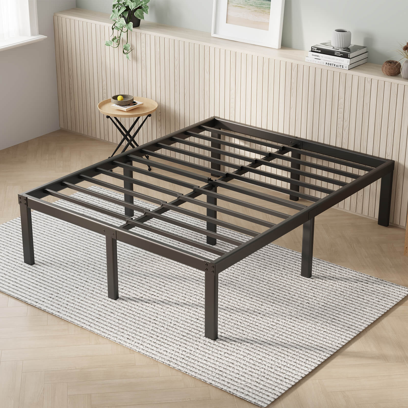 Novilla Bed Frame, Metal Platform Bed Frame with Storage Space Under Bed, Heavy Duty Steel Slat Support, Easy Assembly, No Box Spring Needed