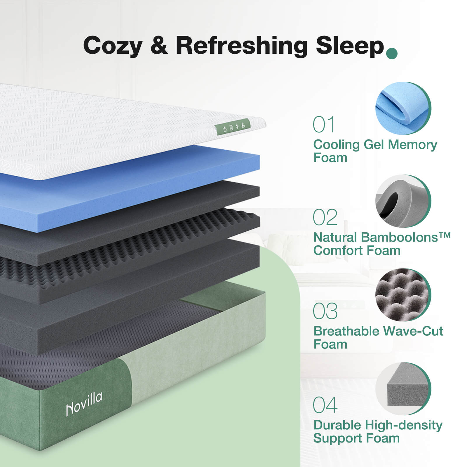 Leafy Memory Foam Mattress