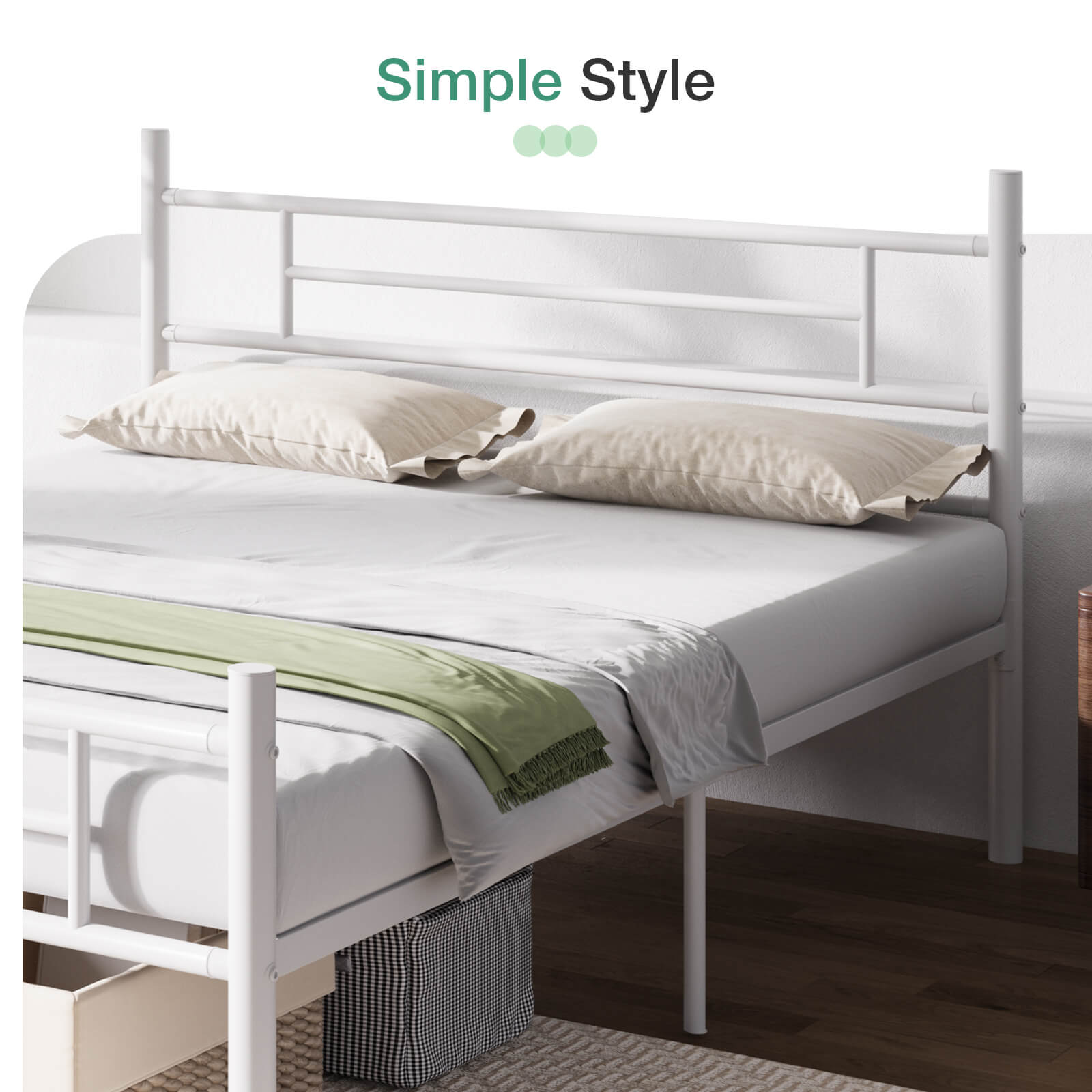 Zenith Metal Bed Frame with Headboard