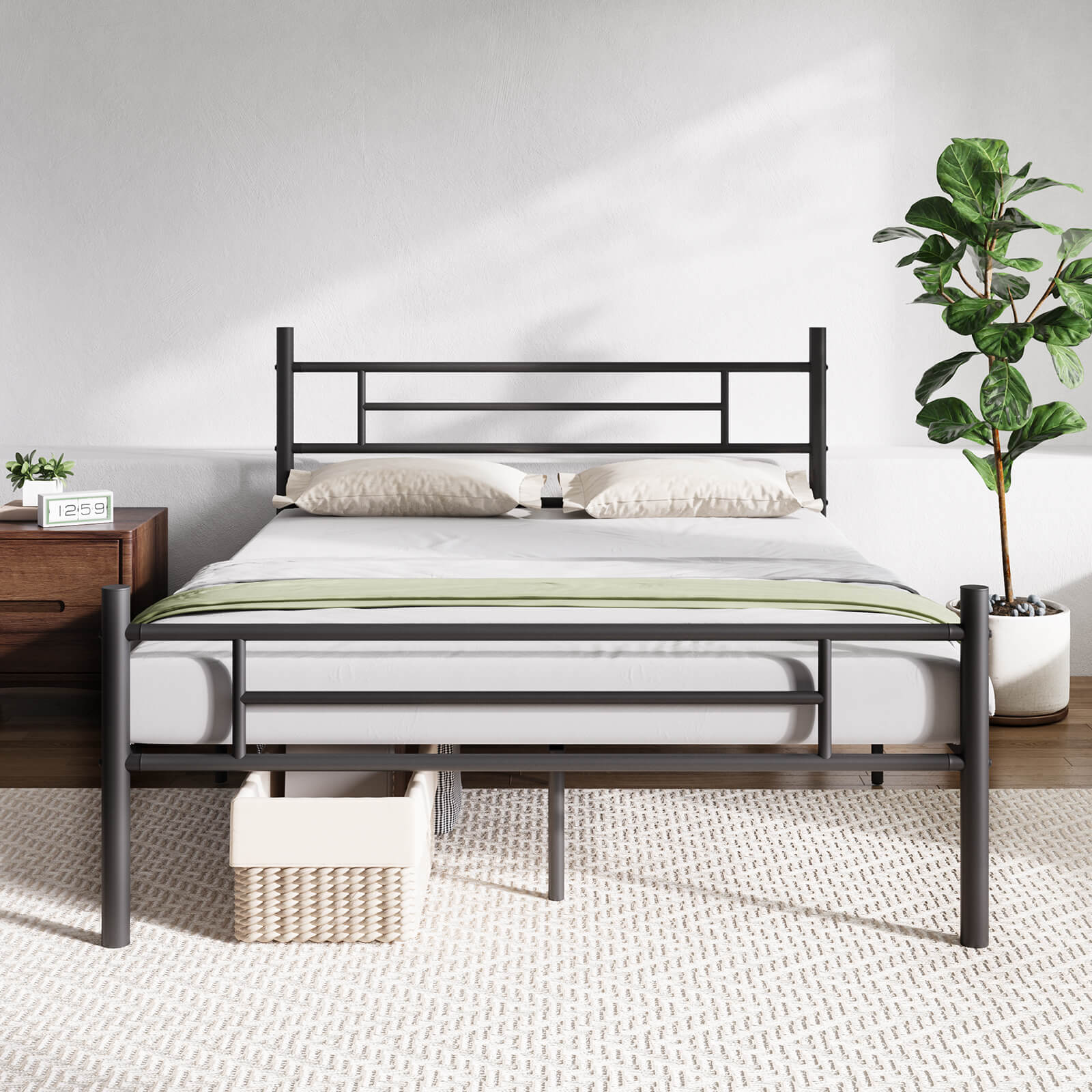 Zenith Metal Bed Frame with Headboard